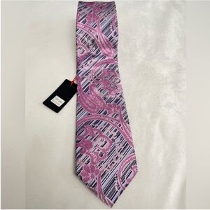 IMANI UOMO Sophisticated Silk Floral Men's Tie Pink/Grey One Size
